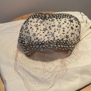 G Howard Dodge Vintage beaded star Hat/Headband with Veil